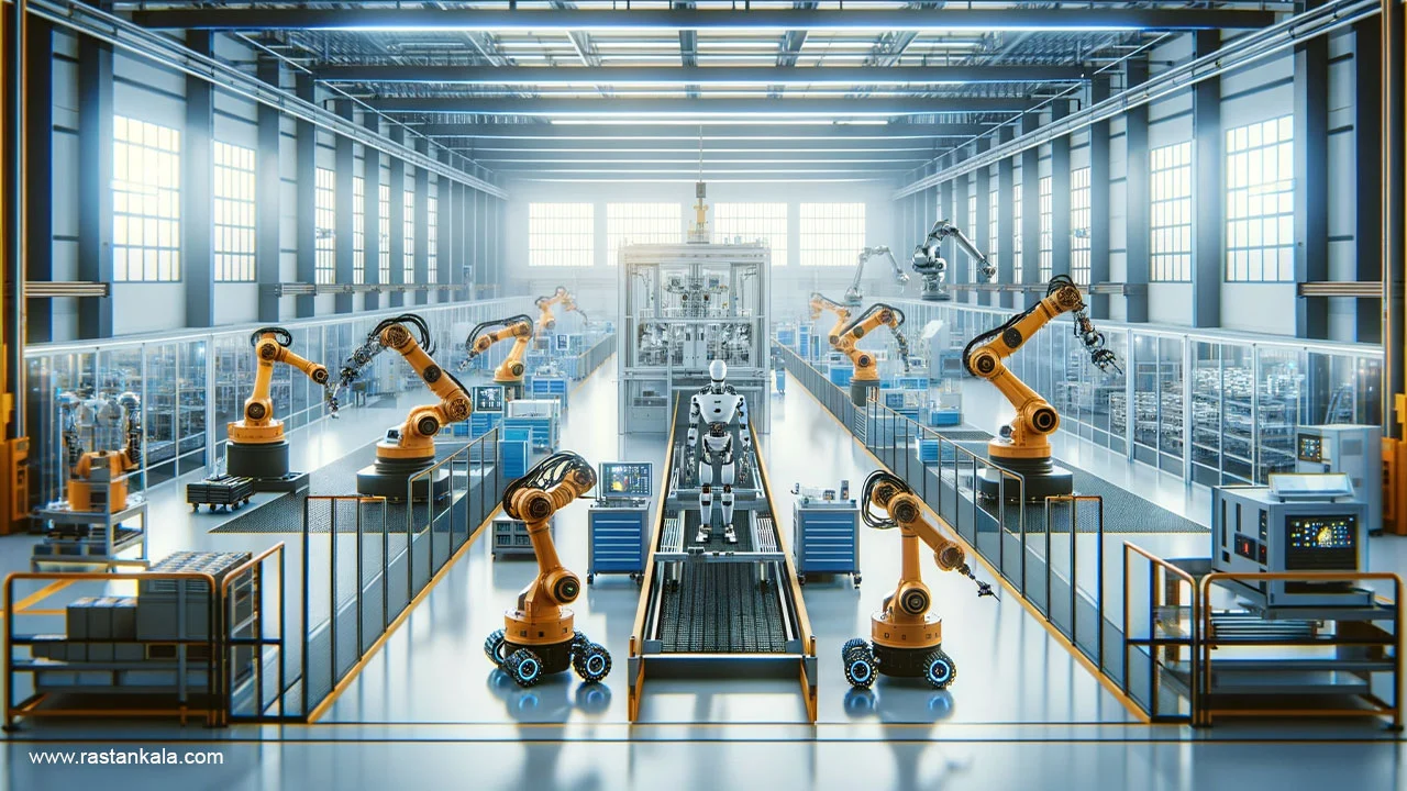 Advanced industrial robots on an automated assembly edited